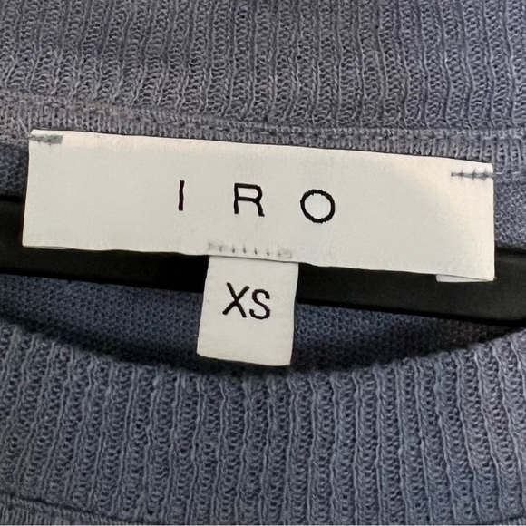 IRO Irys 100% Linen Lace Up Side Tee Size XS Periwinkle - Picture 6 of 7